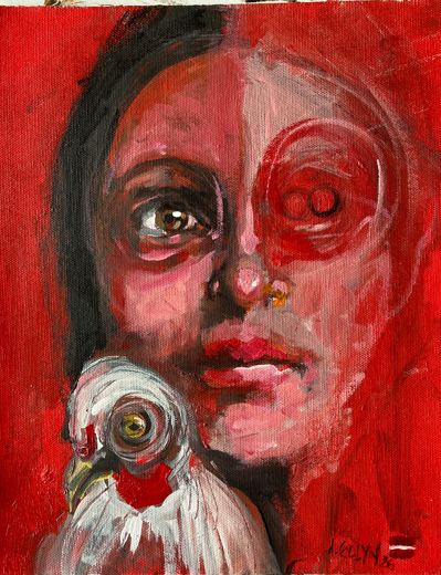 Woman with Hen