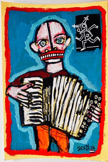 accordion player, with dancer