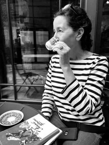 Coffee in the courtyard