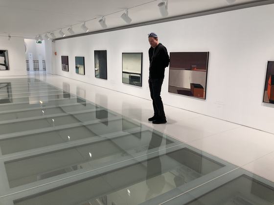 On the glass floor