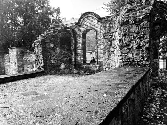 An arched window
