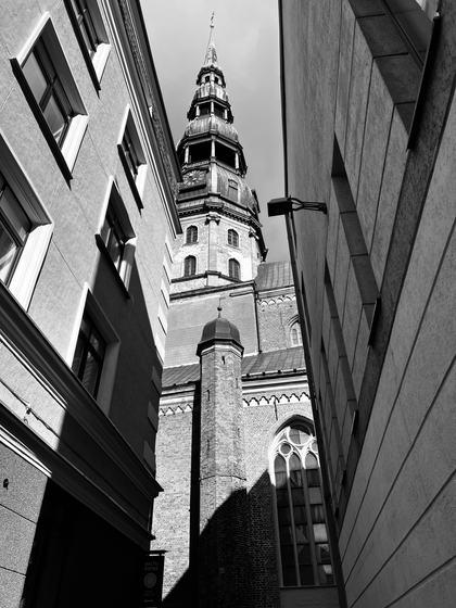 The tower from a lane