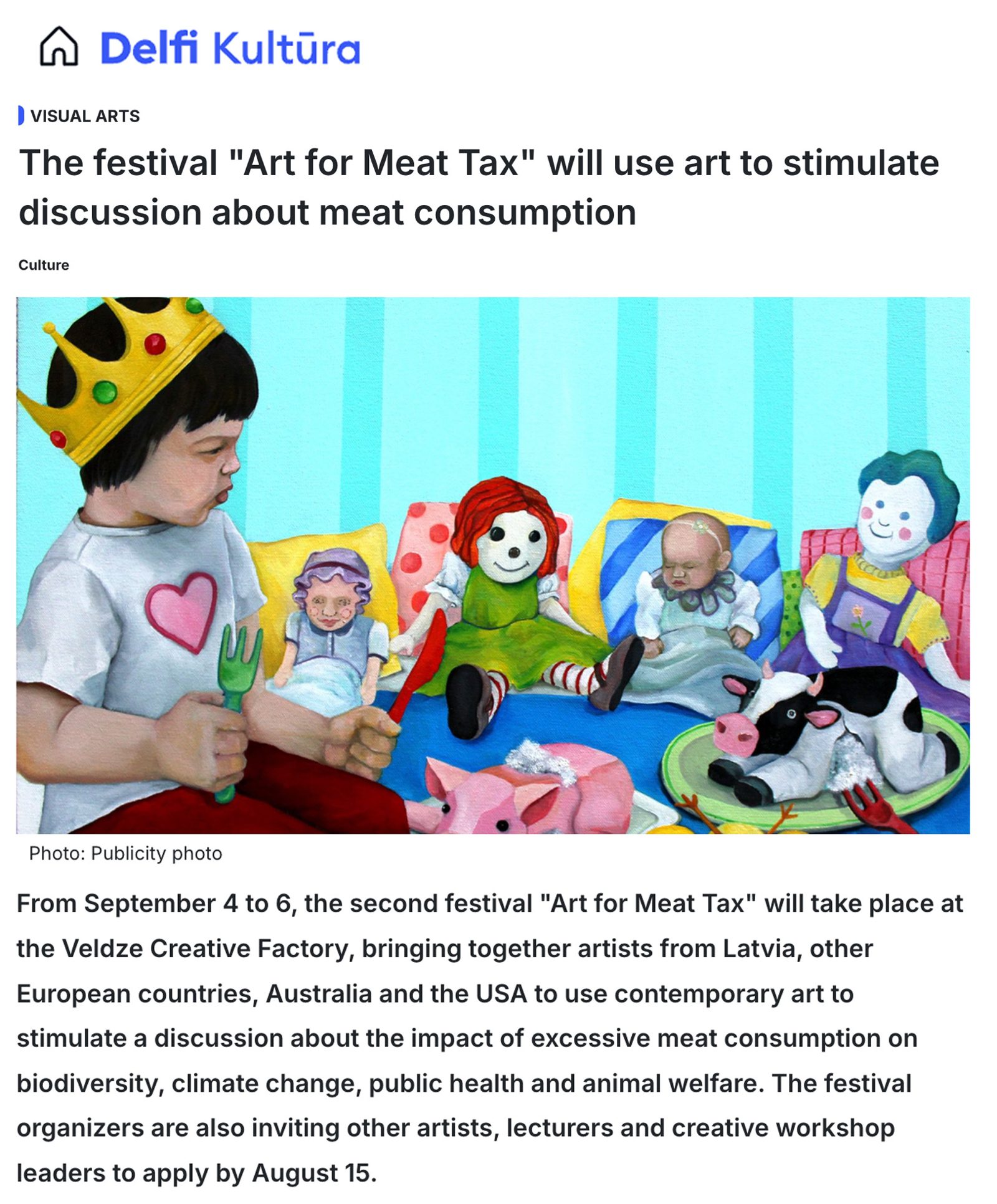 Delfi Kultūra article, 21 July 2026